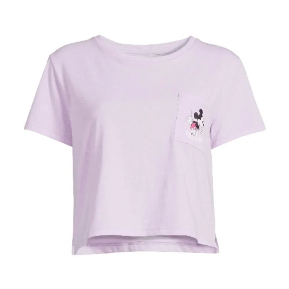 Mickey Mouse Women's Skimmer Knit Cropped Top T-shirt Size L